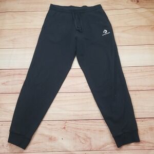 Converse Pants‎ Mens Medium Black Fleece Jogger Sweatpants Star Chevron Skate